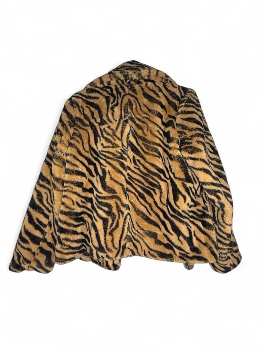Sanctuary Tiger-Print Faux Fur Jacket in Black and Tan. Size Medium. - Picture 2 of 10